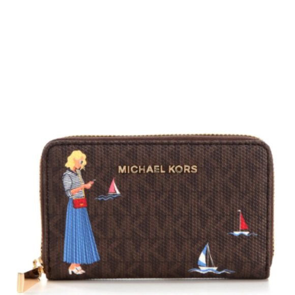 MICHAEL Michael Kors Handbags - Michael Kors Signature Jet Set Sailor Small Zip Around Card Case